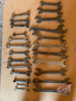 assortment of old open end wrenches