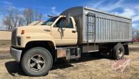 1991 GMC TopKick S/A grain truck, 61,235 showing, VIN#1GDL7H1P2MJ509103, SAFETIED, Owner: Jeffrey P Mowat, Seller: Fraser Auction______________________