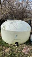 Approx 900-gal poly tank with 2in valve (white) Tank F
