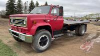 1980 GMC Flatdeck, F118, 88,687kms showing, VIN#T16DAAV56554, Owner: Brent A Campbell Seller: Fraser Auction ____________________ ***TOD and Keys in office trailer***