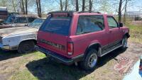 1987 Chevrolet Blazer S, F125, VIN#1GNCS18R9H0101847, Owner: Brian C Donogh Seller: Fraser Auction _____________________ ***TOD in office trailer***