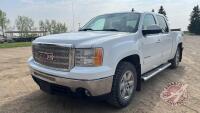2012 GMC Sierra 1500 SLE Crew Cab 4x4, F161, 325,918kms showing, VIN#3GTP2WE79CG112653, Owner: Acadia Colony Farms Ltd. Seller: Fraser Auction ______________________ ***TOD, Keys and manual in office trailer***