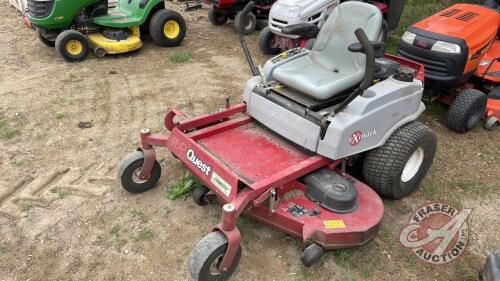 eX mark Quest Zero Turn Mower, 25hp, s/n 747393, F150 ***Keys and manual in Office Trailer***